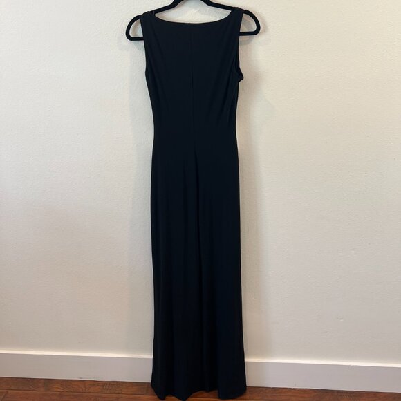 LAUREN Ralph Lauren Evening B&W Draped Ruffled Sleeveless Long Gown Sz 8 - Picture 4 of 7